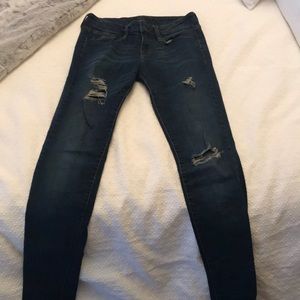 Ripped Dark Wash Skinny Jeans